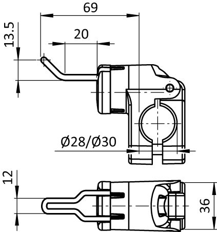 Tool Hook FX 24/16 - 12 for Tubes D28 / D30