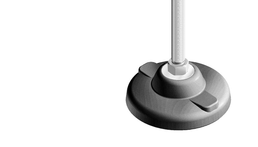 Base PA orifices de spitage  pour pieds robustes pivots