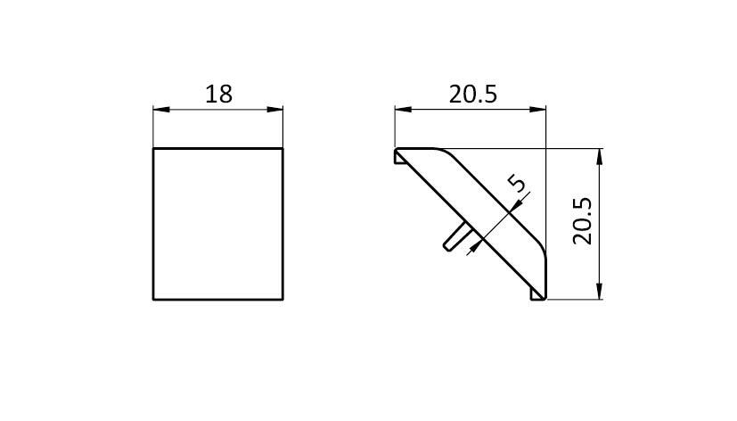 Cover Cap for Alu Connection Angle 20