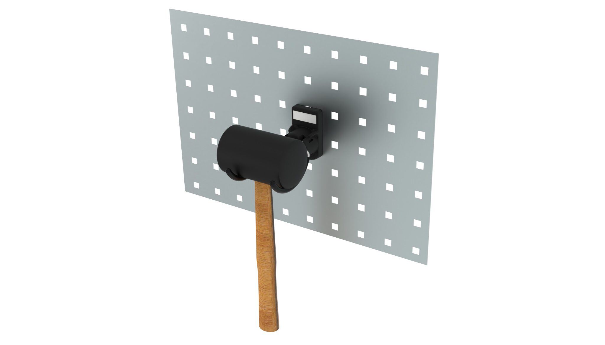 Werkzeug-Doppelhaken FX R35 - 67, gummiert für Quadratlochungen 9 x 9 (8.7 x 8.7) – Anwendungsbeispiel