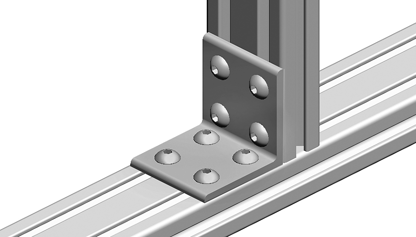 Connection Angle AL 8 Hole, 2 Slots Version