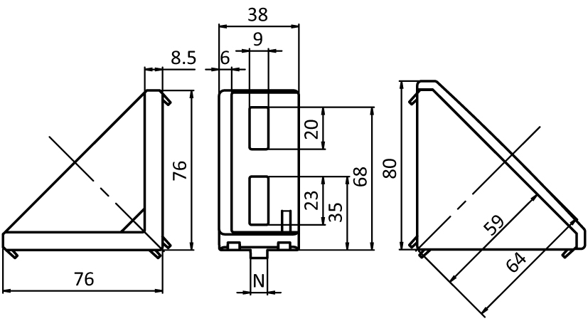 Alu Connection Angle 40 x 80
