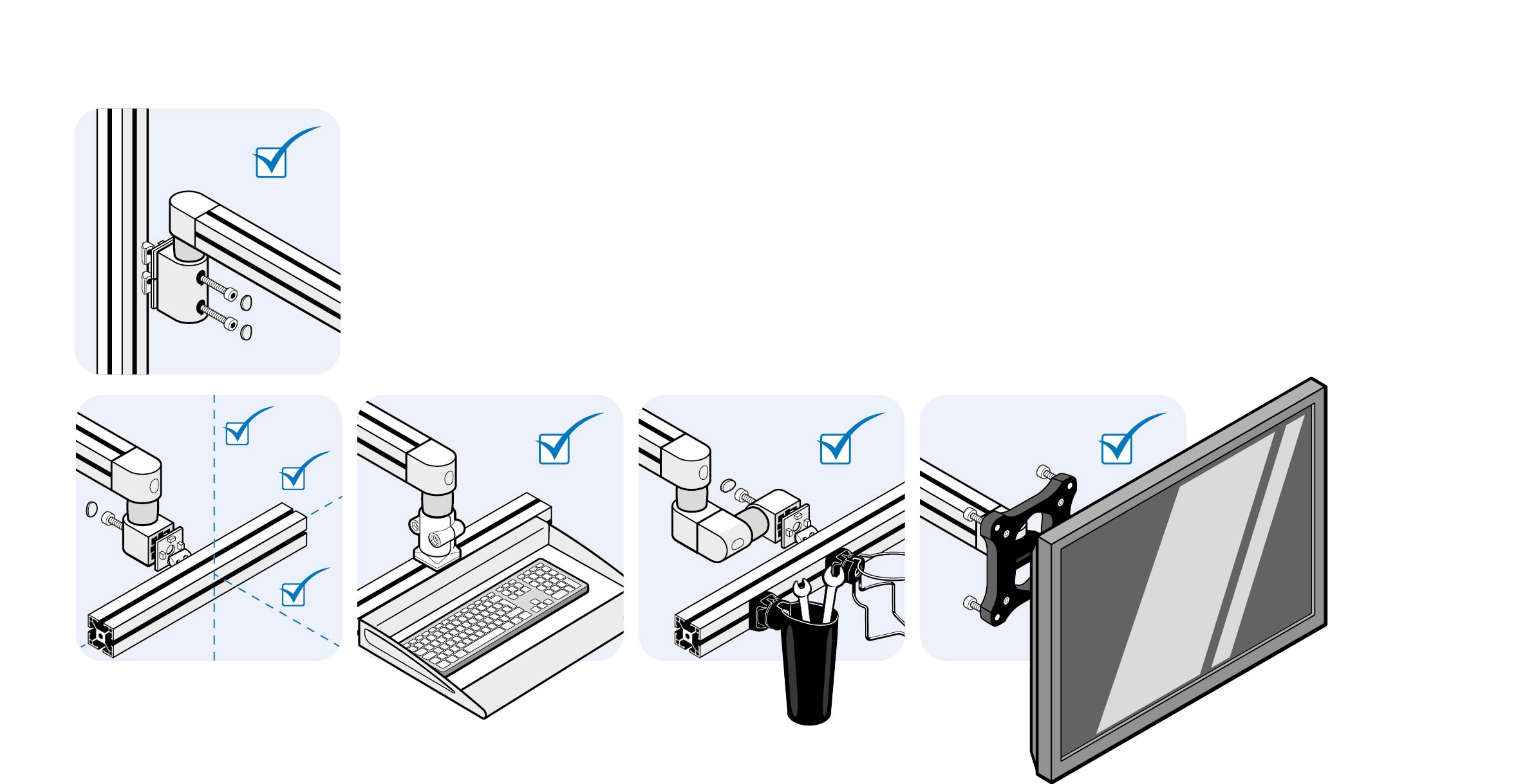 Doppel-Systemarm I40L 695 (Set) – Montagegrafik