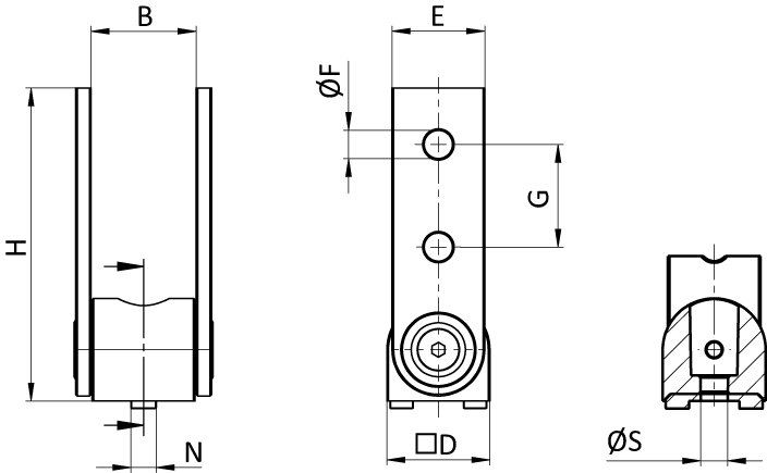 Pivot Joint 180°, 1 Slot