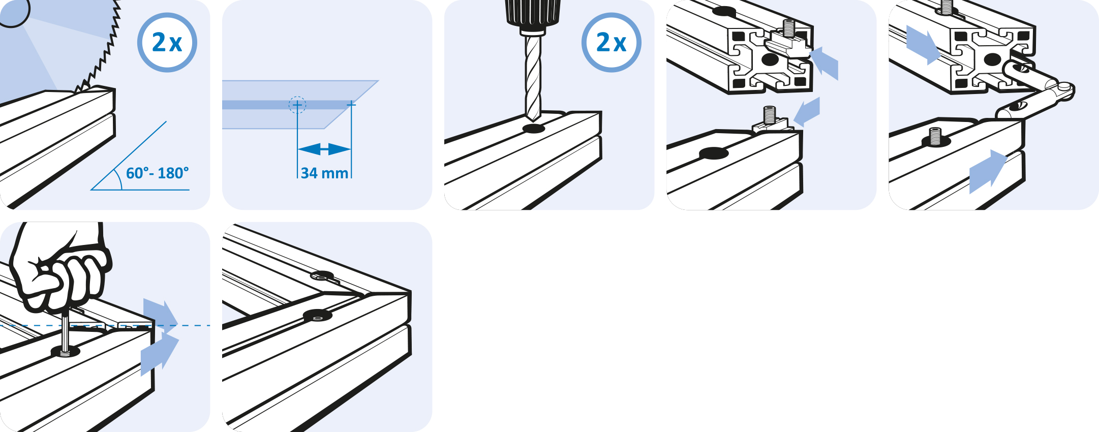 Miter Connector B 60°-180°, Slot 10