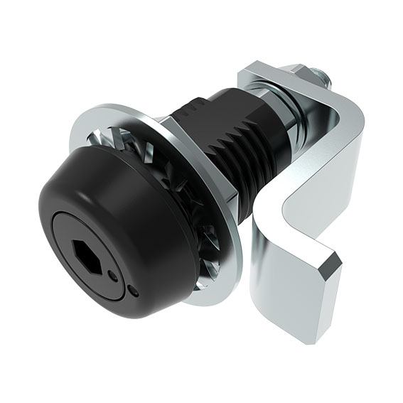 Kleiner Kompressionsdrehriegel 16 / 22, Innensechskant 4mm, inkl. Zunge (Set)