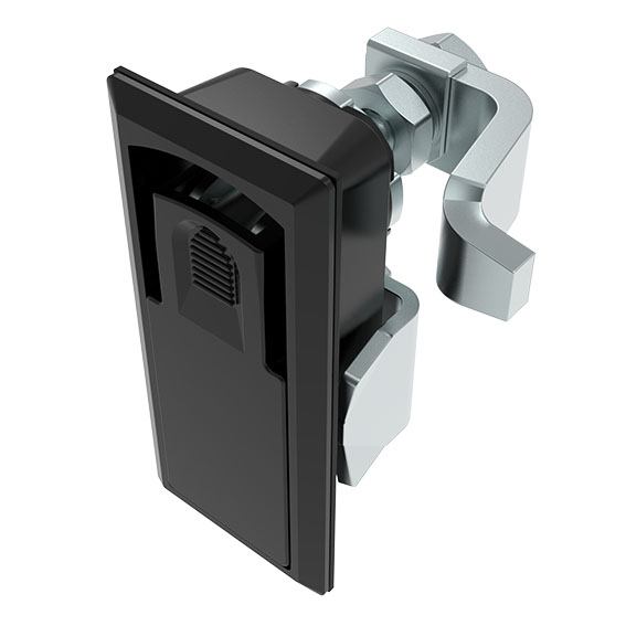 Hebel-Kompressionsdrehriegel 73 x 30 schwarz, inkl. Zunge (Set)