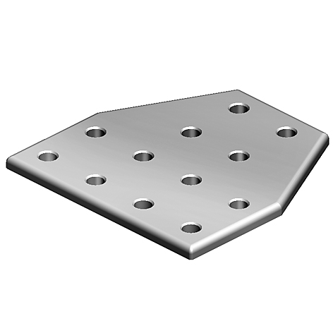 Connection Plate AL T 12 Hole, 2 Slots Version – product image