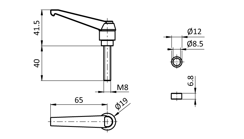 Locking Lever for Adjustable Friction Joint (Set)