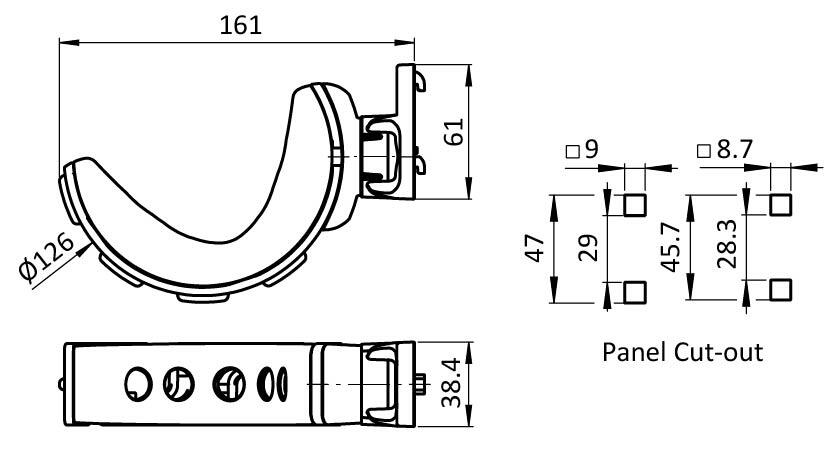 Tool Tray PARABOL FX for Square Holes 9 x 9 (8.7 x 8.7) – technical drawing