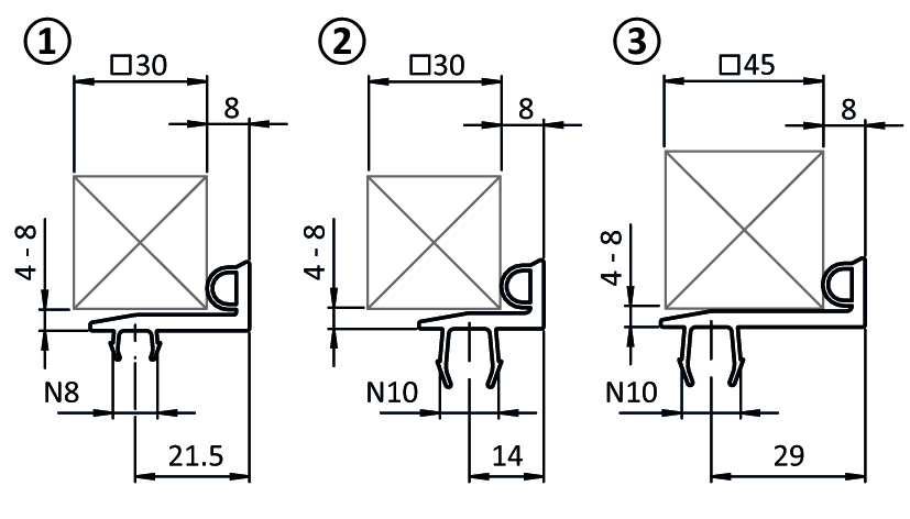 Sealing Strip B – technical drawing