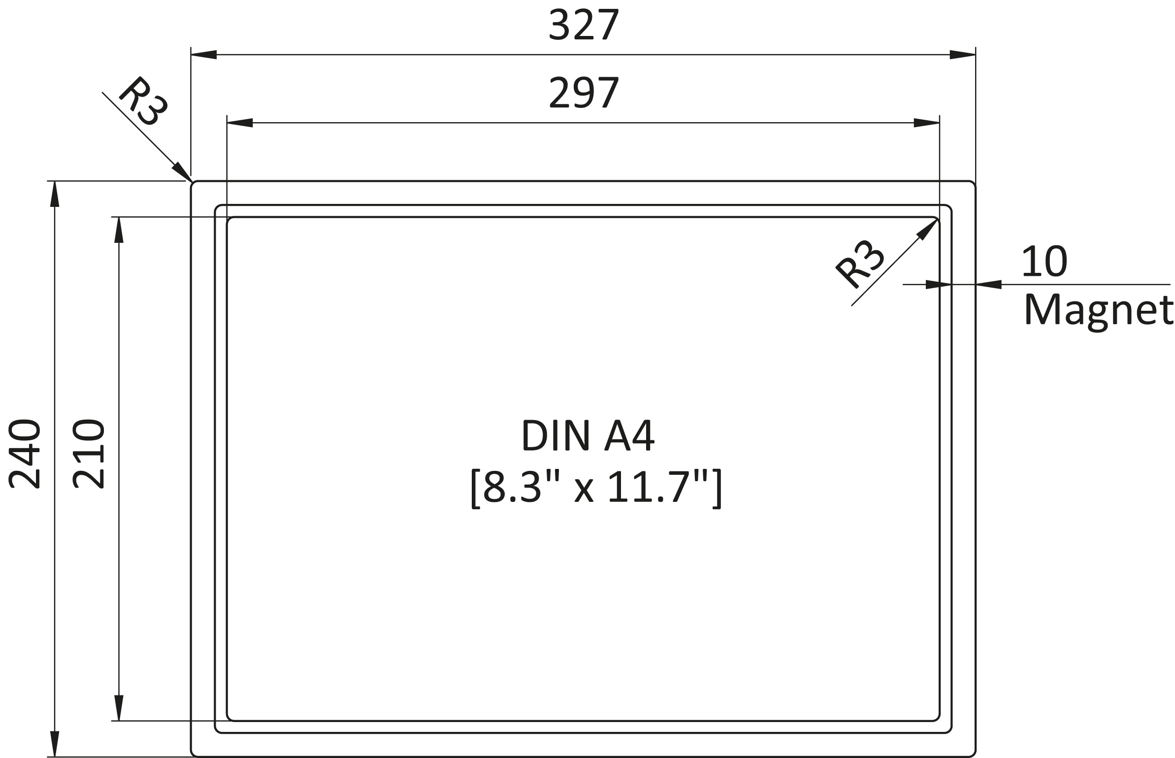 Magnetic Document Window DIN A4 - 8.3" x 11.7"