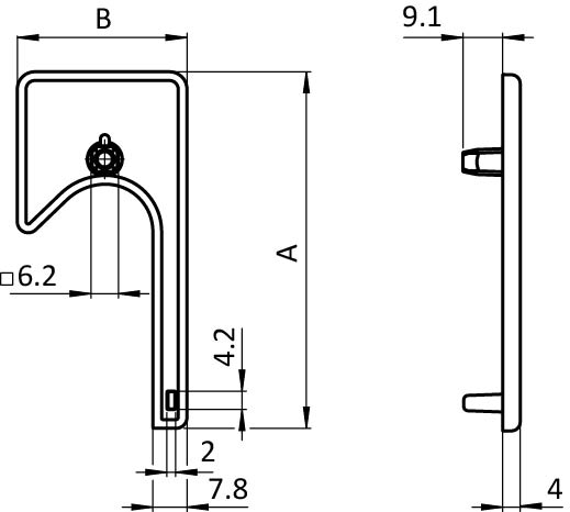 Cache d'extrémité pour profile I glissière-C (Kit) – plan technique