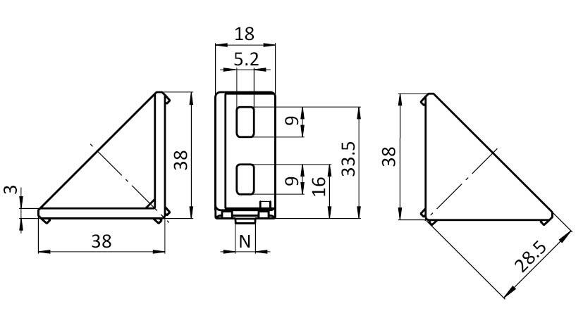 Alu Connection Angle 20 x 40