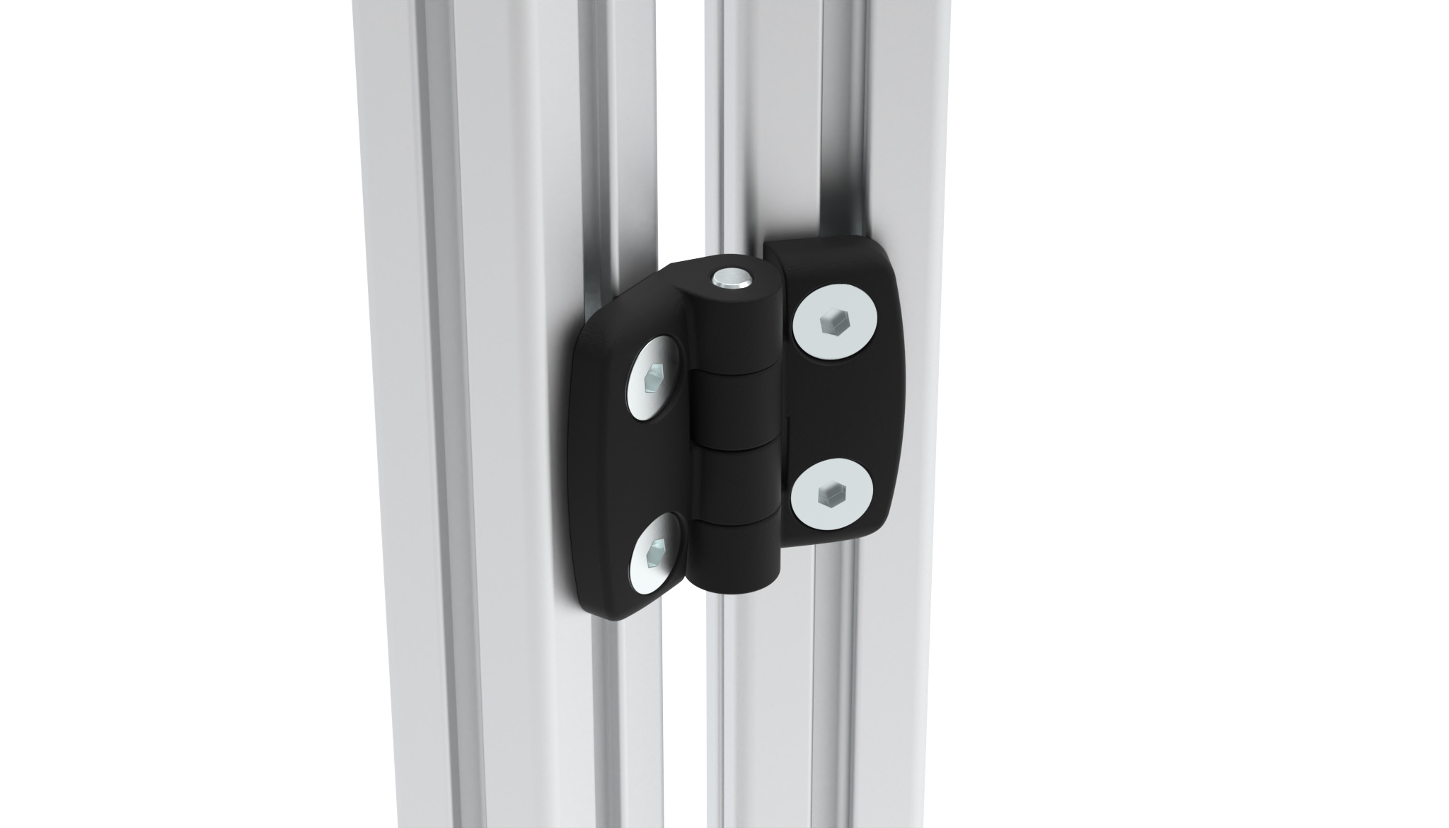 Plastic Combi Hinge 25, Non-detachable, Black