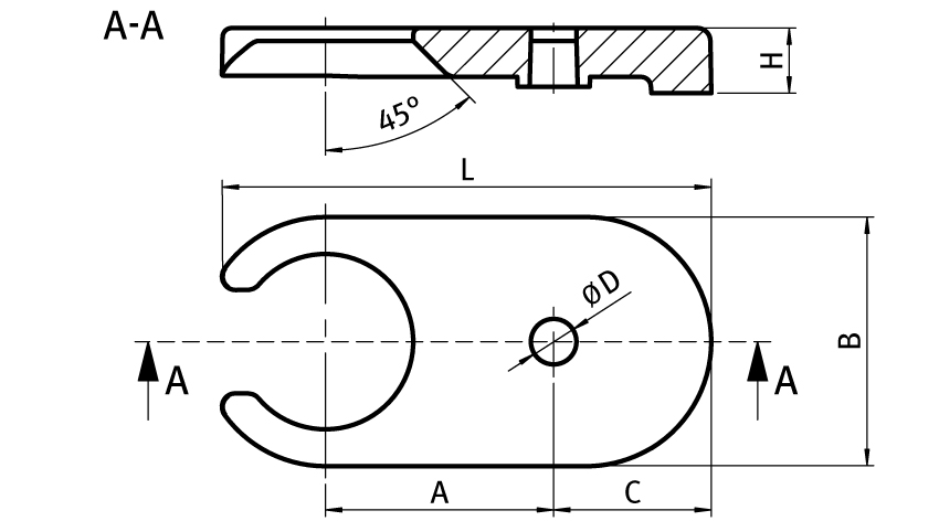 Floor Mounting for Base of Trapezoid Foot – technical drawing