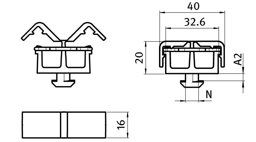 Clip Cable Binder - 2 chambers - with Hammer