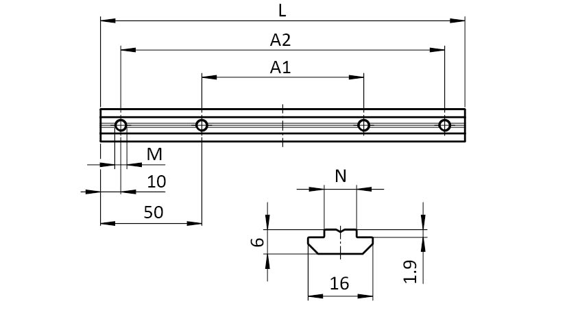 Connecting Strip 180 B, Slot 8