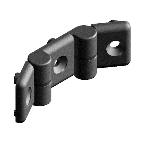 Plastic Hinge 32 x 100, Double, Black