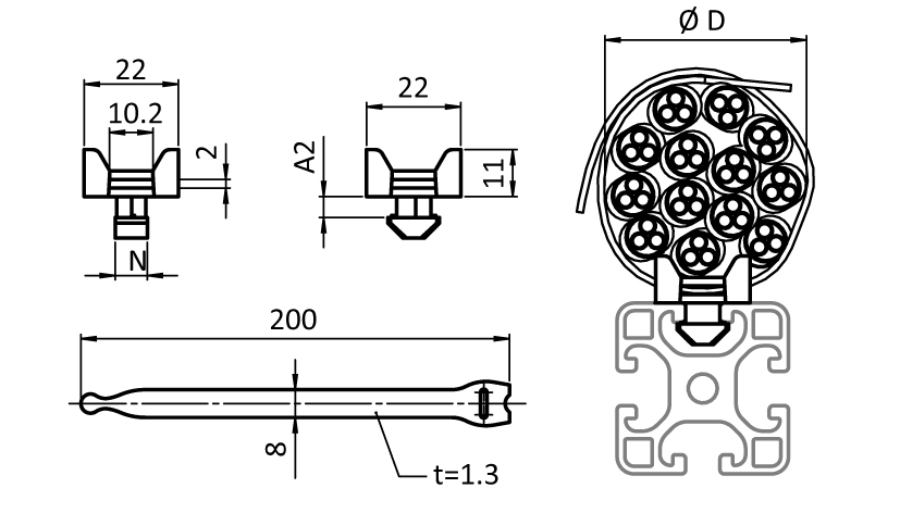 Cross Cable Binder Block