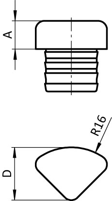 Cover Cap for Corner Protection Profile 40 – plano técnico