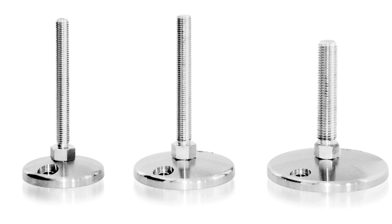 Base acier inox BDH para patas giratorias, rótula 15