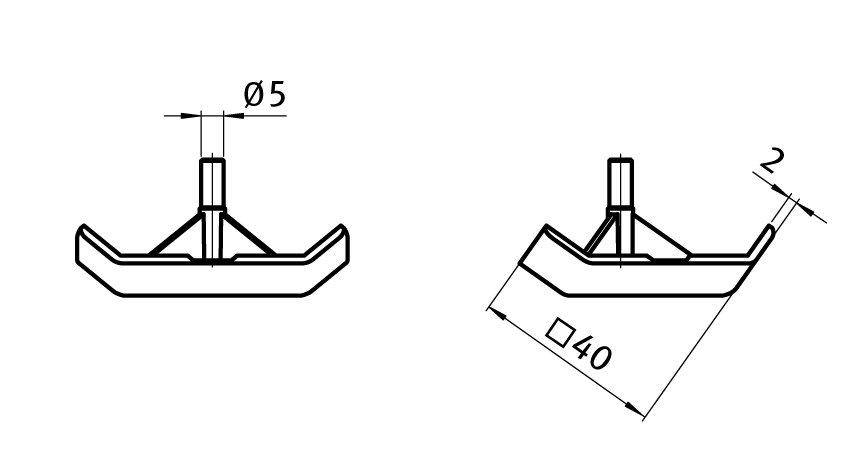 Cover Cap C 3-way Connection Angle I 40 – plano técnico