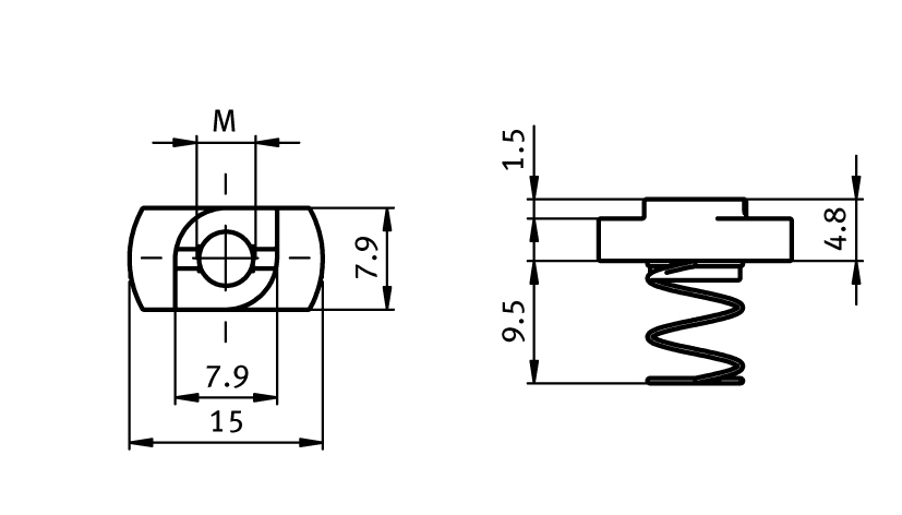 Federmutter Nut 8