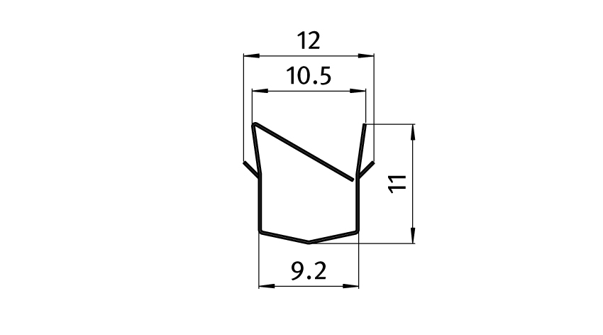 Clamping Spring for Clamp Profil 18 x 32 – technical drawing