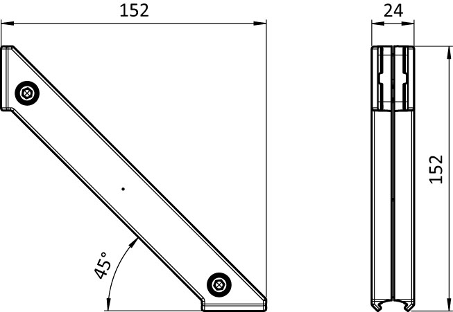 Angle Connector 2D30 (Set) – technical drawing