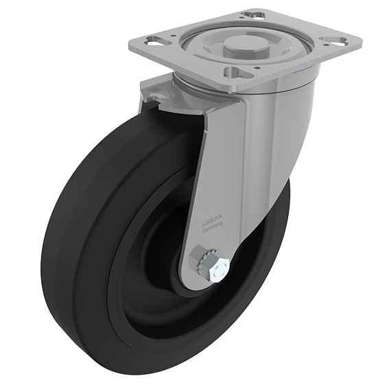 Heavy-duty Swivel Caster Ø 200 with Mounting Plate 40 / 45