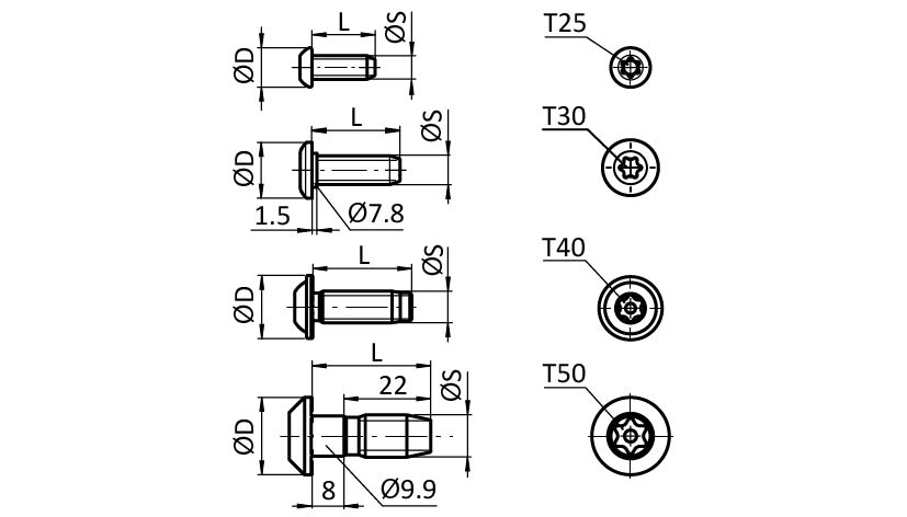 Self Forming Screw – plano técnico