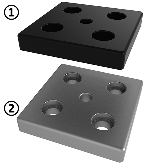 Transport and Base Plate ZN 100 x 100, Powder Coated