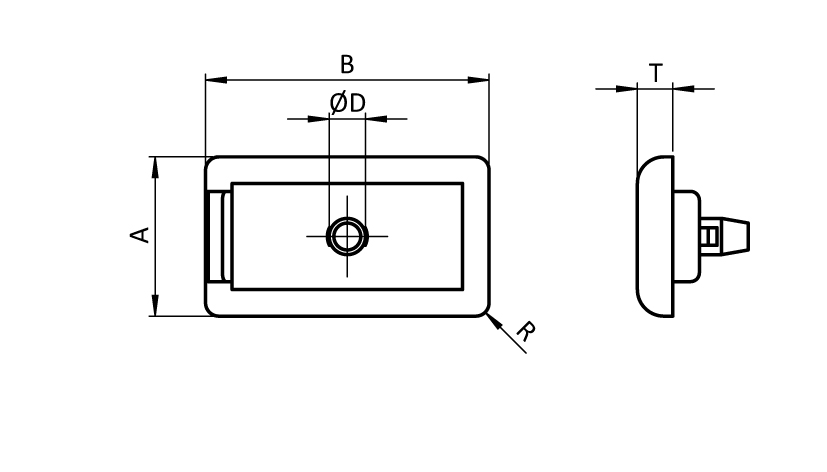 Cache pour bloc d’angle de profilé – plan technique