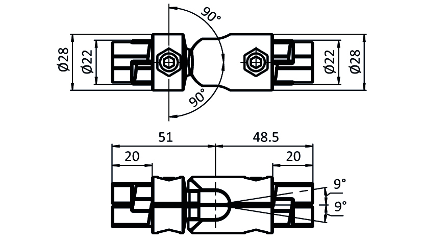Inner Ball Butt Connector D28 (Set)