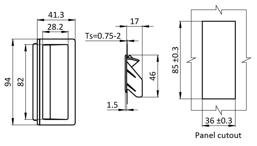 Flush Pocket Pull Handle PA 94 x 41