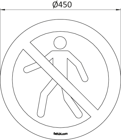 No Pedestrian Floor Sign