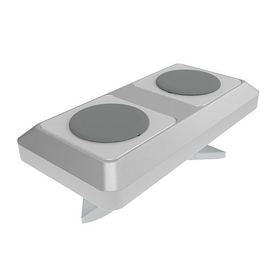 Connection Plate I40 M Length/Cross, Rectangular 2 Hole, 1 Slot (Set)