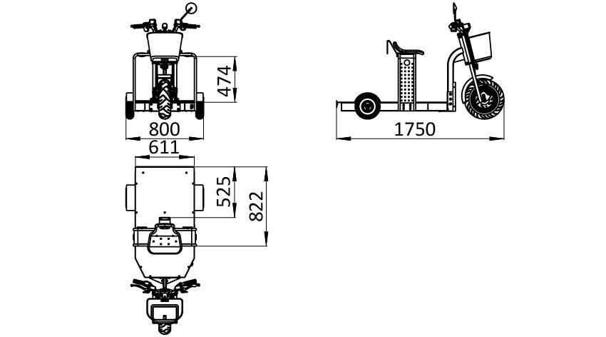 eTRIKE Platform Scooter PLS 175, with Road Approval
