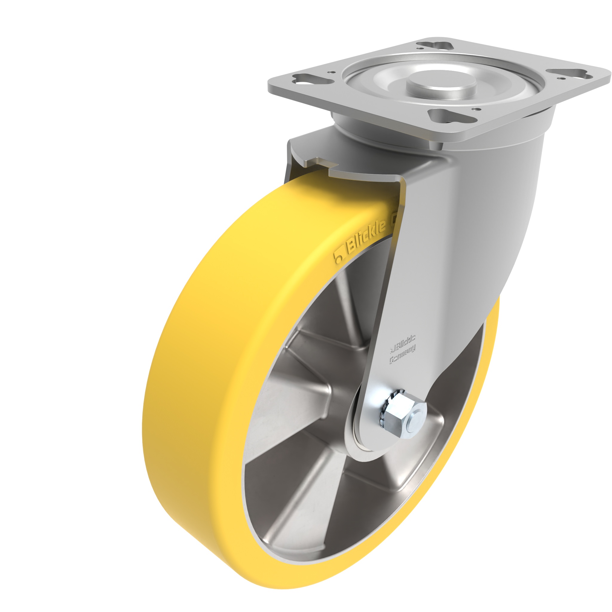 Roulette pivotante charge lourde Ø 200 avec plaque de montage 40 / 45 098S200EH129105 – image du produit