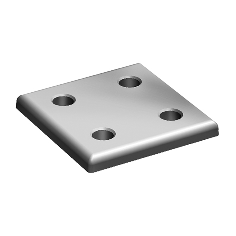 Connection Plate AL Quadrangular 4 Hole, 1 Slot Version – product image