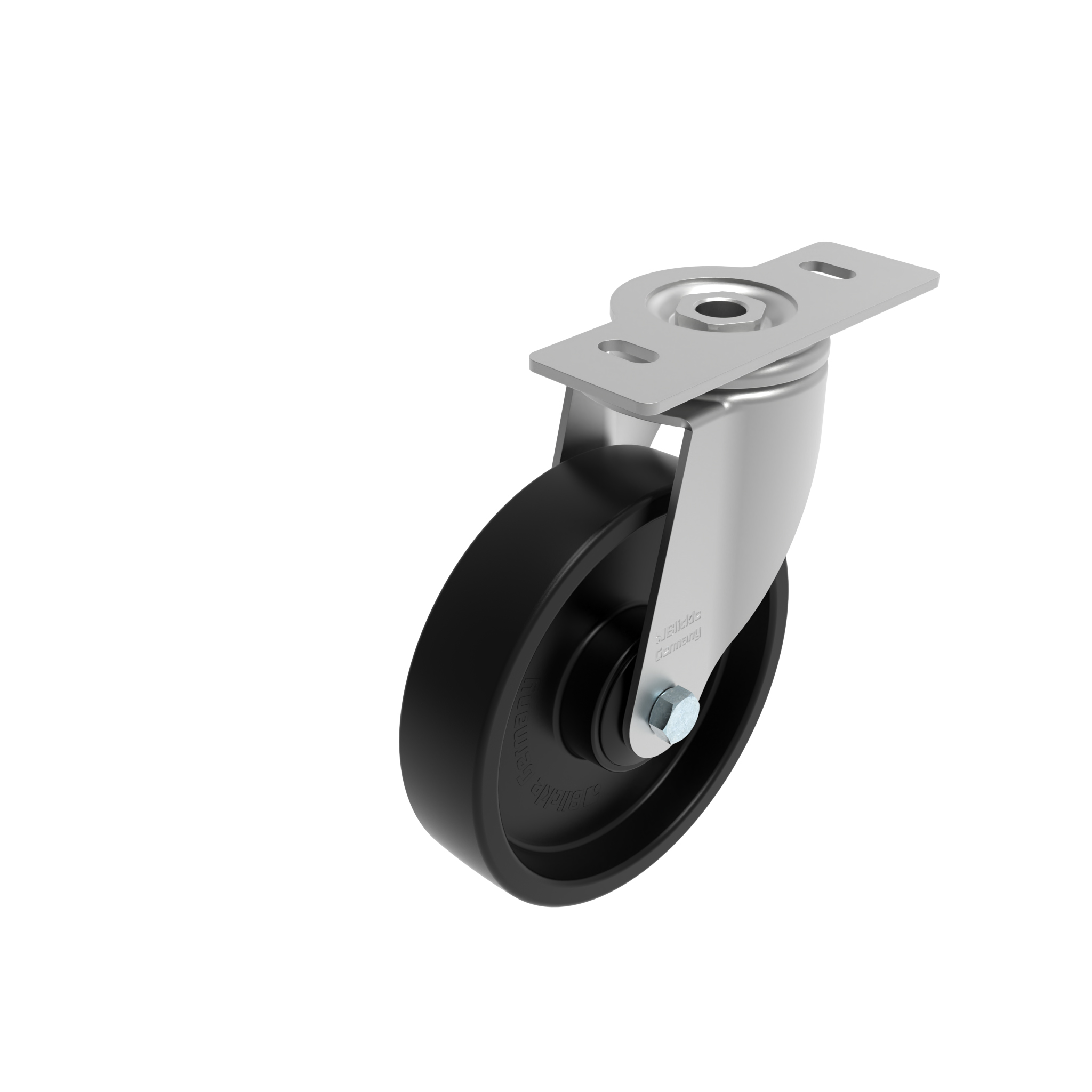 Rueda giratoria Ø 80 / 100 / 125 con placa de montaje 40 / 45 098S125A4045N – imagen del producto