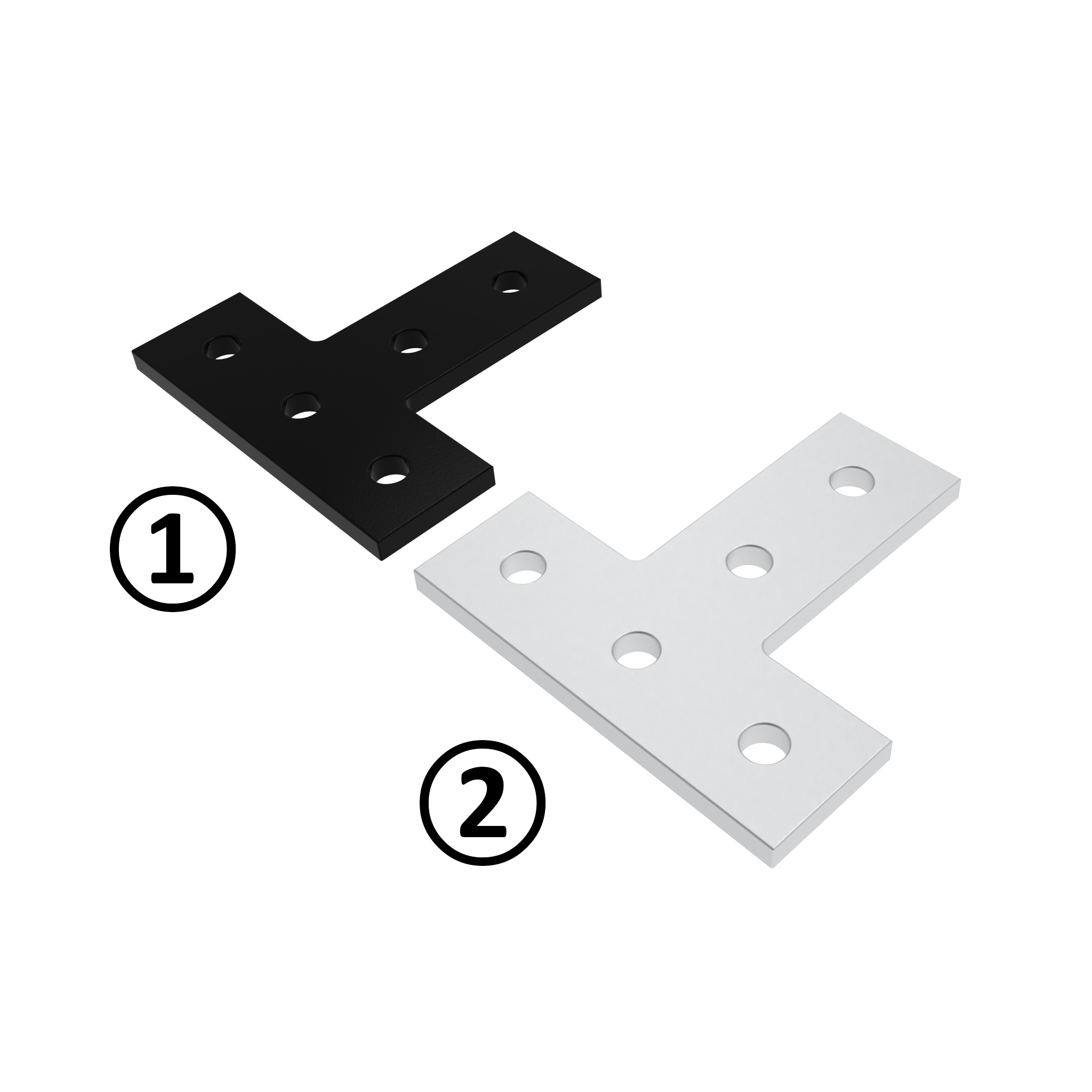 ECO Connection Plate AL T 5 Hole, 1 Slot Version Light