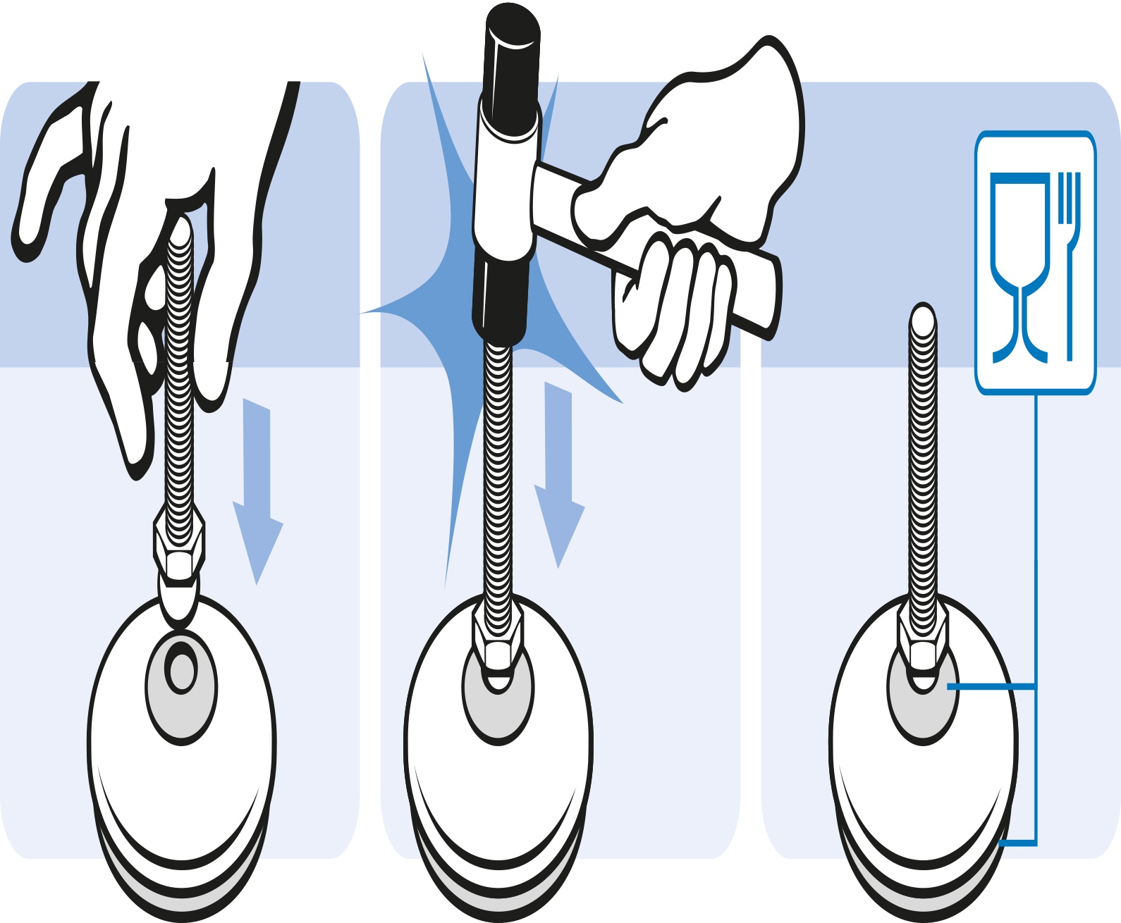 Base pour Pied à rotule étanche, rotule 15 – schéma de montage