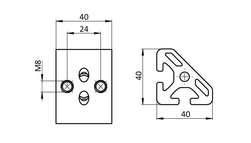 Angle Element T1 40, 45°