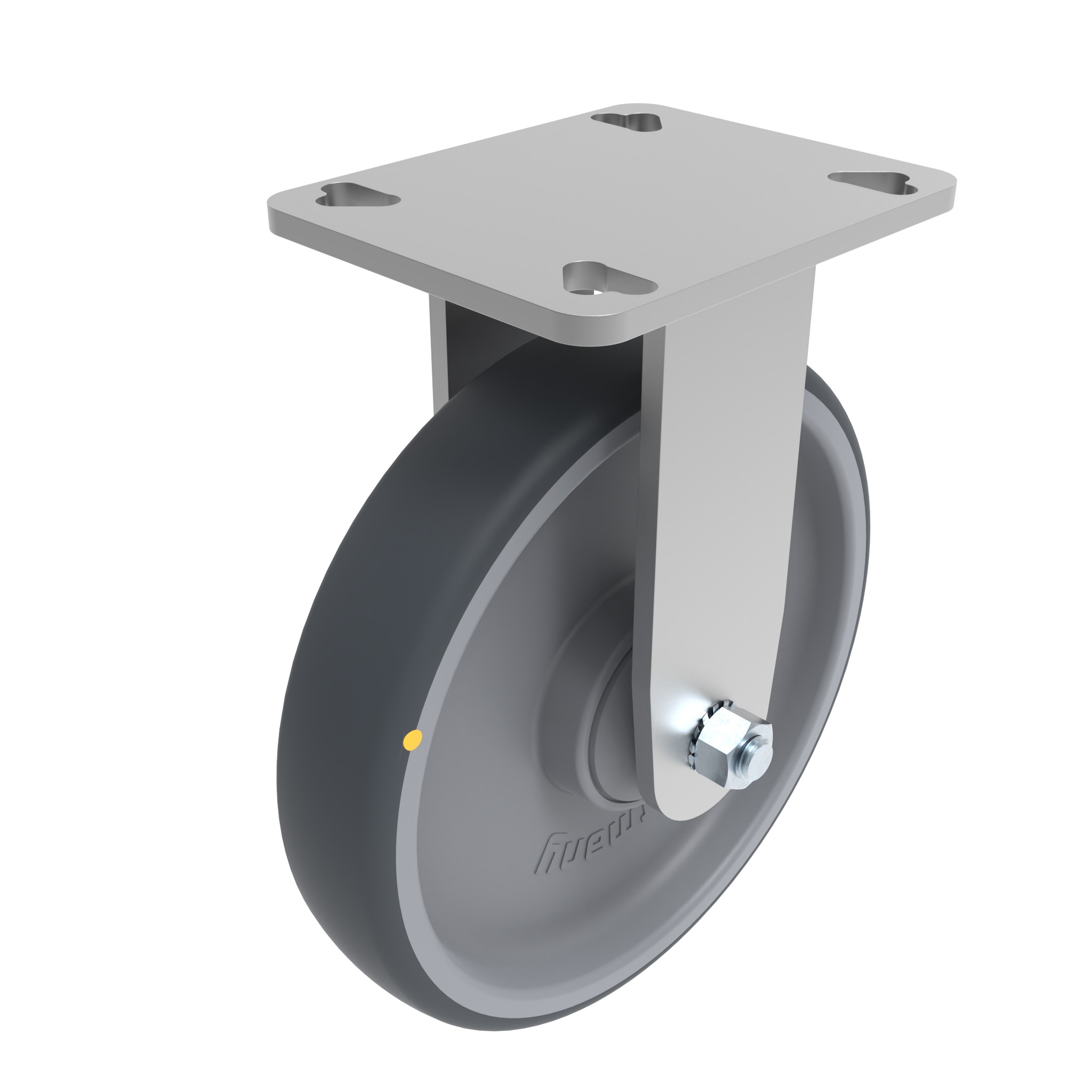 Rueda fija de uso rudo Ø 200 con placa de montaje 40 / 45 098F200UH129105ESD – imagen del producto