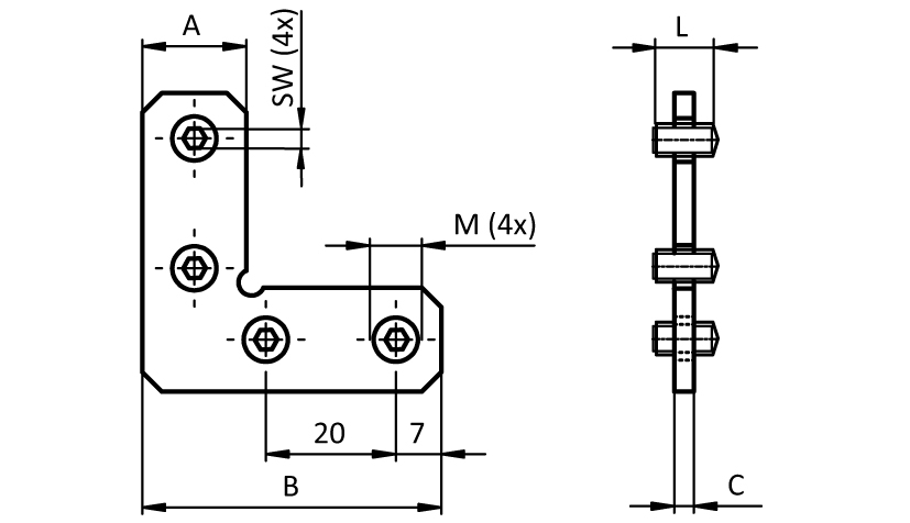 Miter Connector 90°
