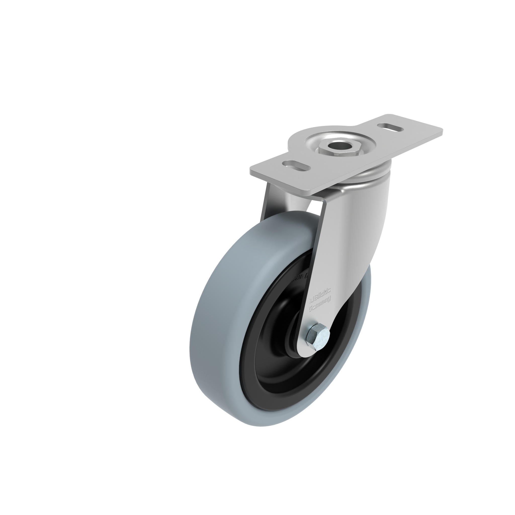 Rueda giratoria Ø 80 / 100 / 125 con placa de montaje 40 / 45 098S125G4045N – imagen del producto