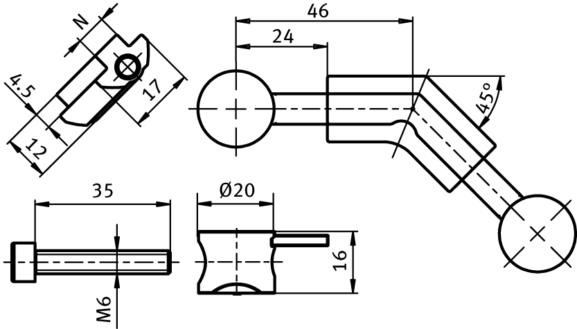 Uni-Gehrungsverbinder I (Set)