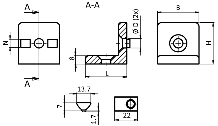 Zinkwinkel V 40 (Set)